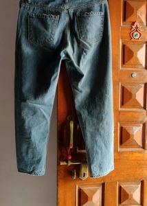 Blue High Waist Boyfriend Fit Jeans
