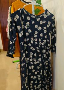 Navy Blue Floral Top