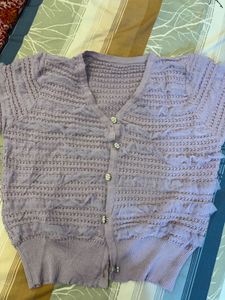 Lavender Knit Cardigan