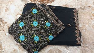 Black Sequence Party Wear Saree