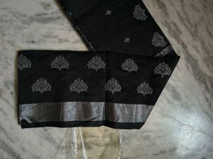 Elegant Black Saree with embroidery