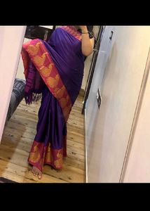 Beautiful Purple Megenta Silk Saree
