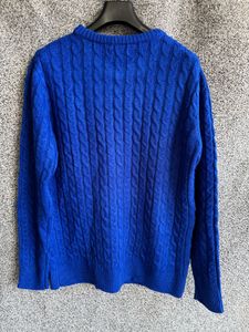 Stylish Blue Cable Knit Sweater