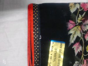 Sworaski Less Border Printed Sarees