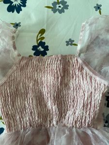 Pink Puff Sleeve Mini Dress