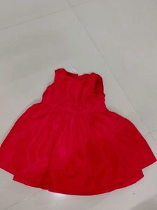 Cute Red Frock For 3-6 Month Girls