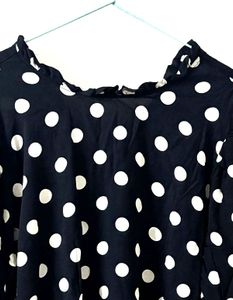 Polka Dot Black And White Top