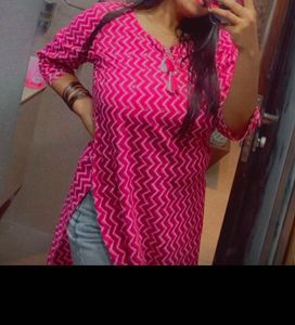 Pink Printed Kurta