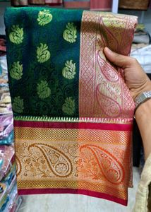 Elegant Green & Gold Saree