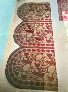 5 seater sofa cover- Royal red and golden work:3+2