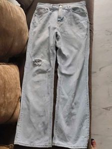 Ripped Wide Leg Jeans