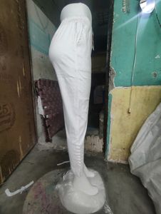 White Embroidered Trousers