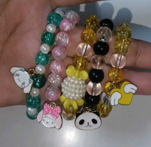 Beaded Charm Bracelets - Set of 5