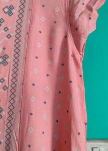 Peach Fish Cut Dress For Women.