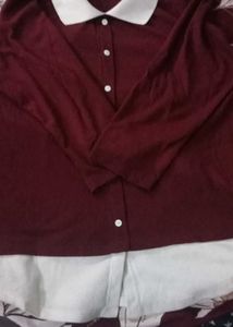Burgundy Corduroy Long Sleeve
