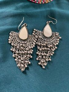 Boho Silver Drop Earrings