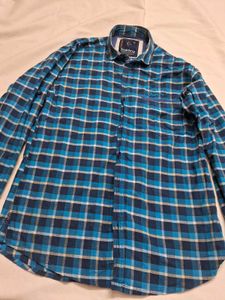 Blue Plaid Button-Down Shirt
