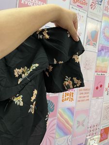 Black Floral Off Shoulder Top