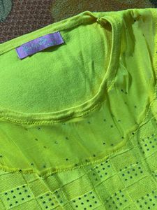 Lime Green Embellished Top