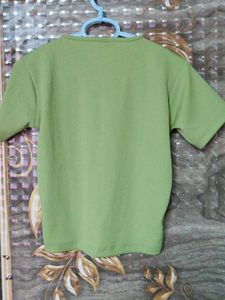 Green Wrap-Front Tee