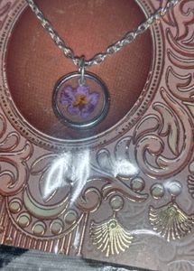 Resin Necklace With Silver Chain