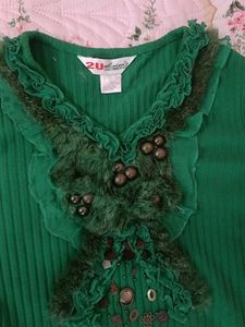 Green Embellished Top