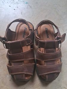 Bata Brown Leather Sandals