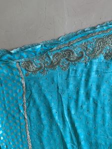 Lovely Blue sari with overall Badla