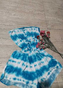 My Style Tie Dye Halter Neck Sleeveless Smocked