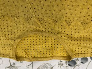 Shimmer Yellow With Blue Strip Top