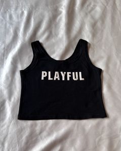 Black Sleeveless Crop Top