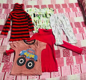 Kids Clothing Bundle: Shirts, Pants, Turtlenecks