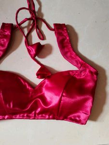 Sweetheart Neck Padded Silk Blouse