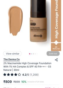 The Derma Co Full Coverage Foundation Spf 50