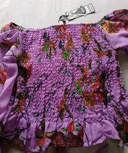 Colourful Smoked Floral Top