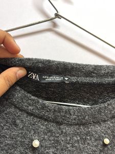 Gray Pearl Embellished Top