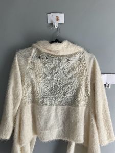 Cream Floral Lace Cardigan