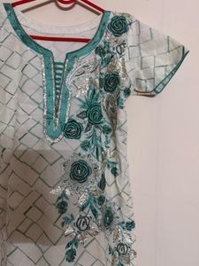 Teal &amp; Silver Salwar Kameez