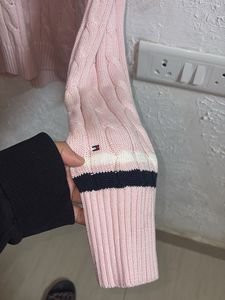 Tommy Pink Cable Knit Sweater