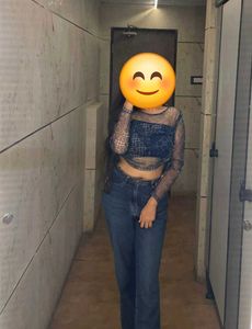 blue sheer top