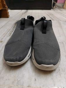 Skechers Grey Knit Slip-on Sneakers