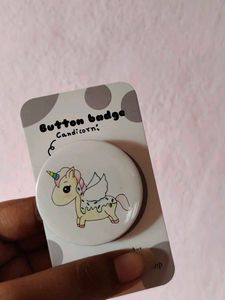 Set of 2 Caticorn &amp; Candicorn badges