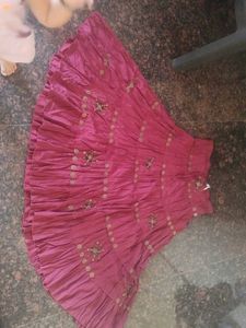 Maroon Embroidered Skirt