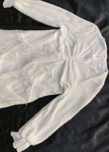 korean fur White Dress