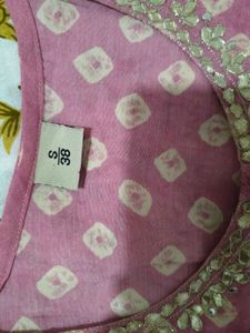 Pink Embroidered gotta patti  Kurta Set