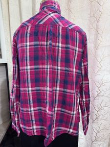 Pink Plaid Flannel Shirt
