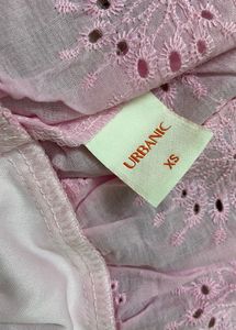 Pink Embroidered Mini Dress