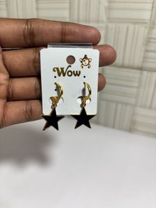 Black Star Dangle Earrings Buy 1 Get 3
