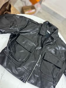 Stylish Black Faux Leather Jacket🧥