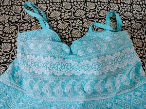 Cute Blue Embroidered Top🩵🤍